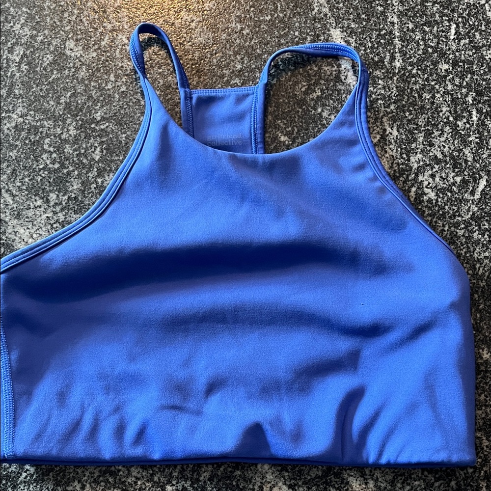 Girlfriend collective Collette blue luxe bra